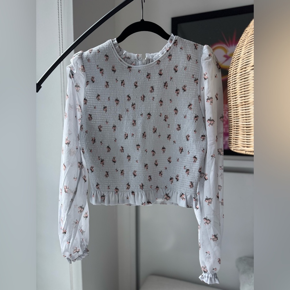 NWT Wilfred Light Blue Floral Blouse